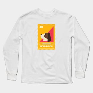 Handsome Hound Dog Stamp Long Sleeve T-Shirt